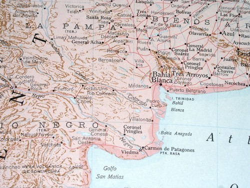 1951 ORIGINAL VINTAGE MAP OF SOUTHERN ARGENTINA CHILE BUENOS AIRES SOUTH AMERICA - Picture 3 of 10