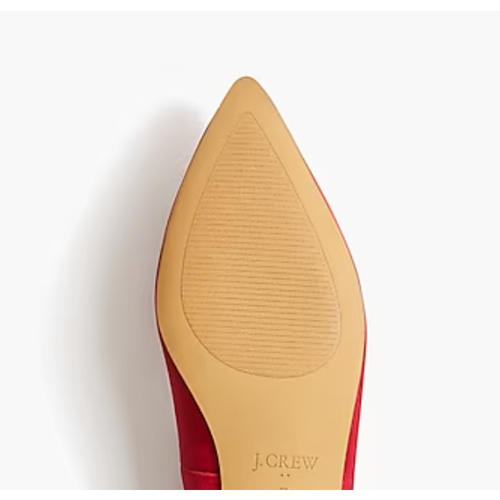 Crystal Embellished Pointed-Toe Satin Flats | Sz 6, Ruby Red | J Crew Factory - Picture 5 of 5