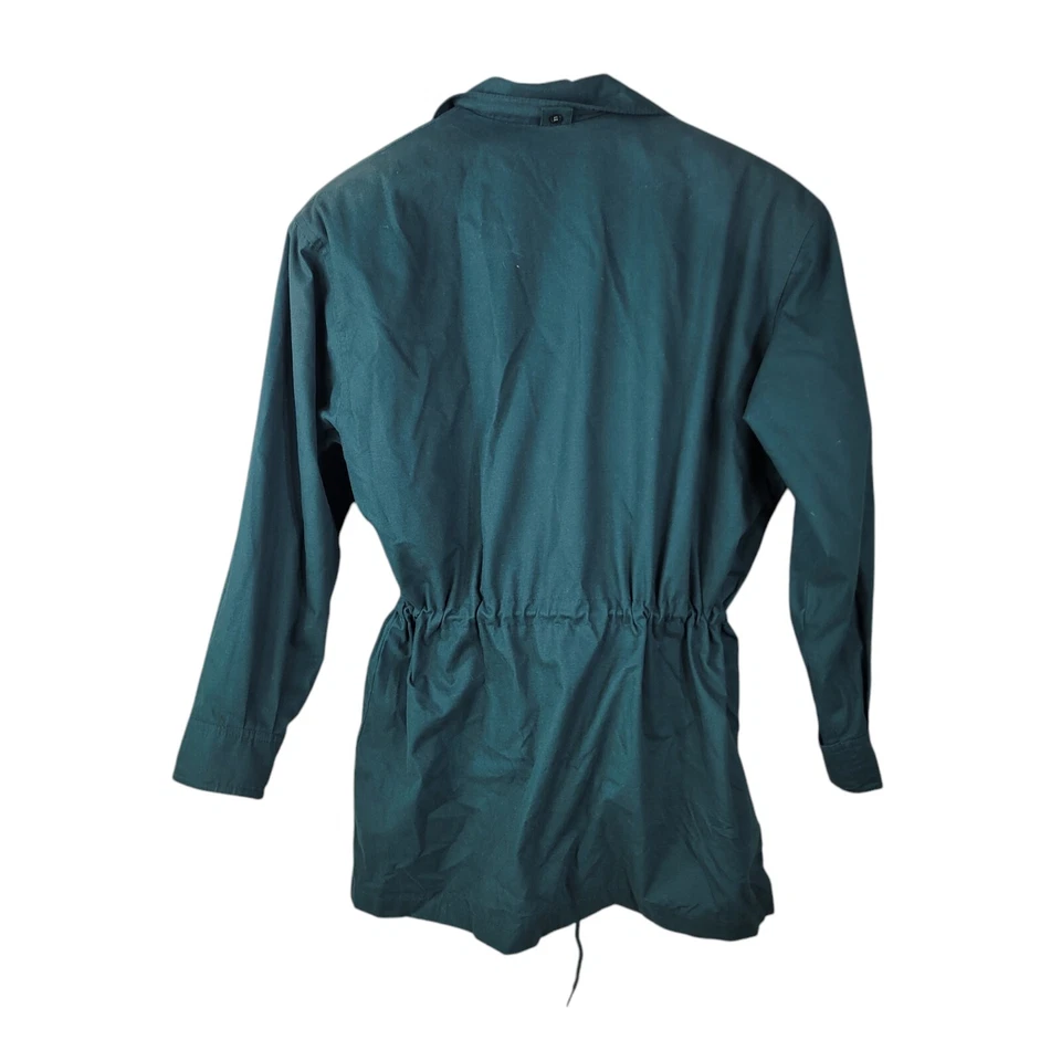 Casaco feminino vintage Cabin Creek pequeno com zíper xadrez cobertor forrado verde cintura - Imagem 3 de 4