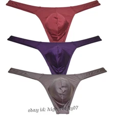 Sex Men Silkiness Bikini Thong Underwear Stretchy Soft T-back Male GYM Jockstrap