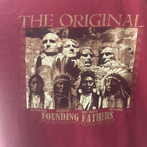 Native American "The Original Founding Fathers" Mt. Rushmore T-Shirt, Men's XL - Picture 3 of 5