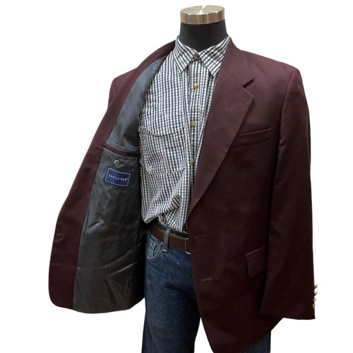 44S Savile Row Suit Jacket Sport Coat Blazer Burgundy Maroon Red Purple 100% Woo - Picture 4 of 18