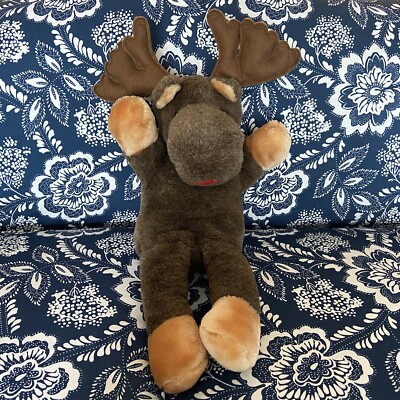 VTG Moose Hand Puppet Plush 1978 Animal Express Stuffed Animal Full Body 20''
