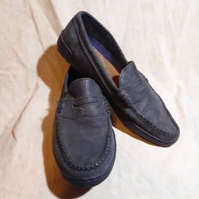 🥿 Keds Classic Comfort Slip On Penny Loafers sz M Smoke Gray Leather  - Main Image