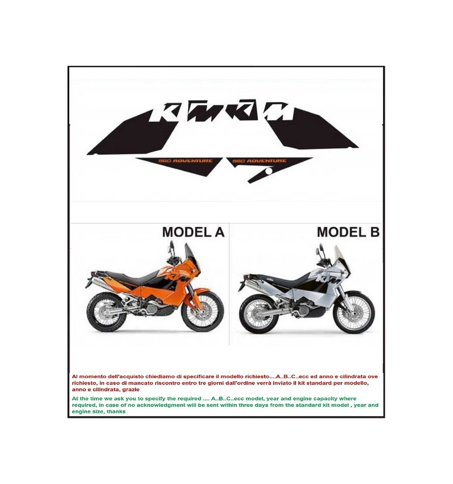 Adhésifs LC8 950 ADVENTURE 2003 - 2005 Kit Compatible - Photo 1/1