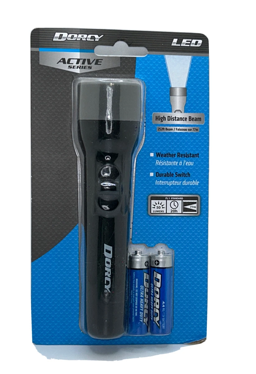 Dorcy 41 2461 Blue 50 Lumen 2AA Battery Molded High Resin LED Deluxe Flashlight
