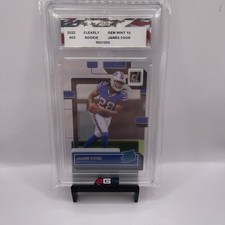 2022 Clearly Donruss Rated Rookie James Cook RC #65 AGC 10 Gem Mint