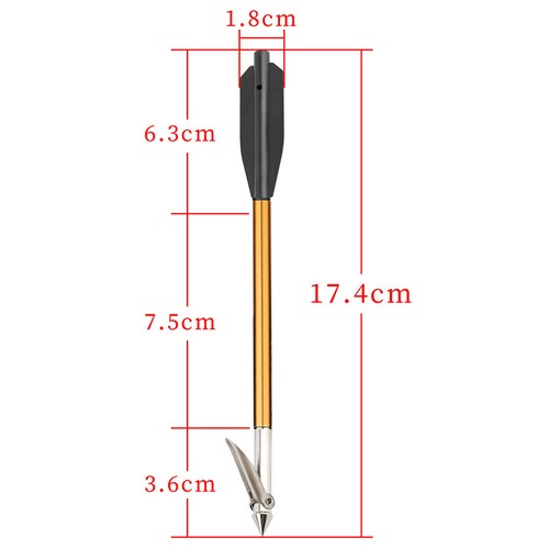 6/12pz Bulloni da Pesca Caccia Alluminio 6,8 Pollici 6mm Frecce Pistola Pesca con Arco - Foto 6 di 24