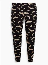 Torrid Platinum Leggings Fleece Lined Bat Black  White 3 3x 22 24 A27292