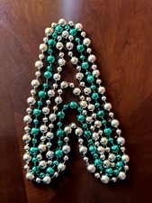 3 Multi Size Mardi Gra Beads - 2 Gold and 1 Green - Disco Balls - FUN!