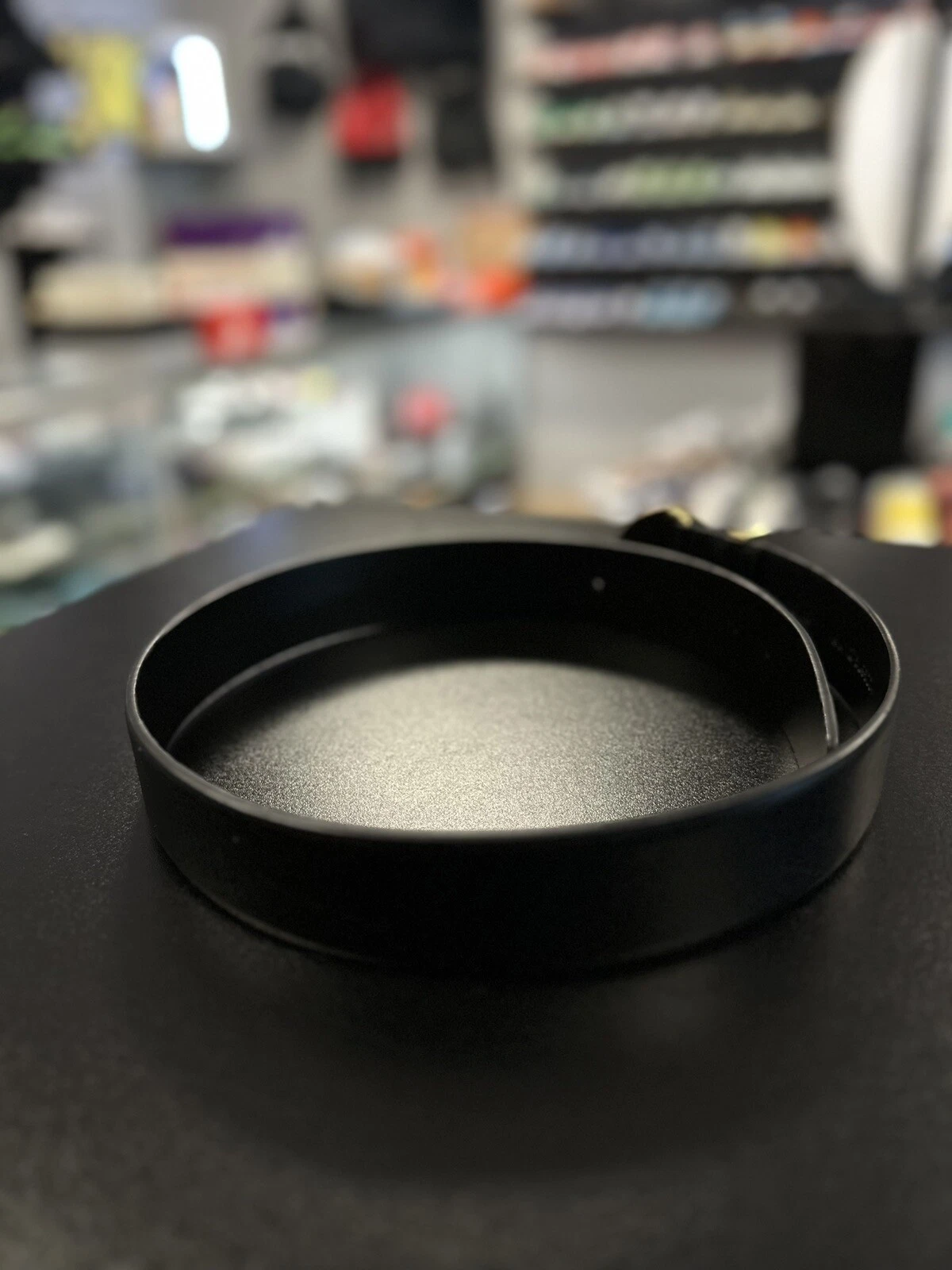 Cintura in pelle da uomo nera oro Versace Medusa Biggie taglia 80 32