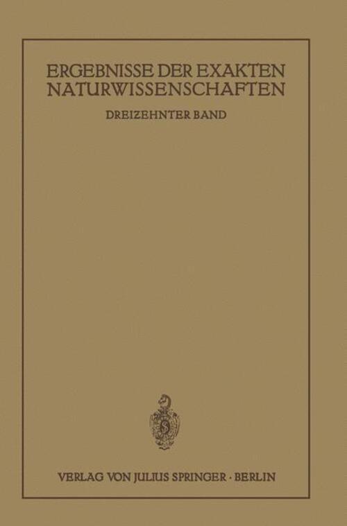 Na Schriftleitung Der Naturwissenschaften | Ergebnisse Der Exakten...