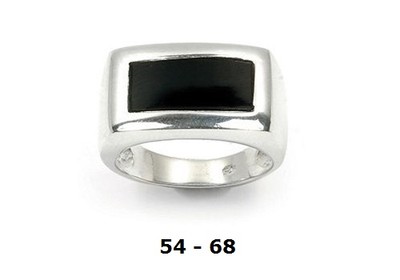 Bague Chevalière Dolly-Bijoux En Argent Massif 925 Rhodié - Avec Onyx Noir 13x6 Mm - Taille 60 - Neuve Avec étiquettes