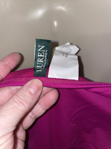 NWT POLO Ralph Lauren 2-Piece Plunge Ruffle Swimsuit Bikini 4/6 Magenta Pink - Picture 9 of 11