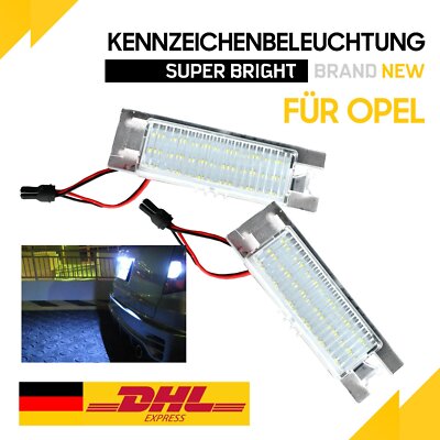 2x LED Kennzeichenbeleuchtung für Opel Astra H GTC Corsa C Meriva A Tigra Vectra