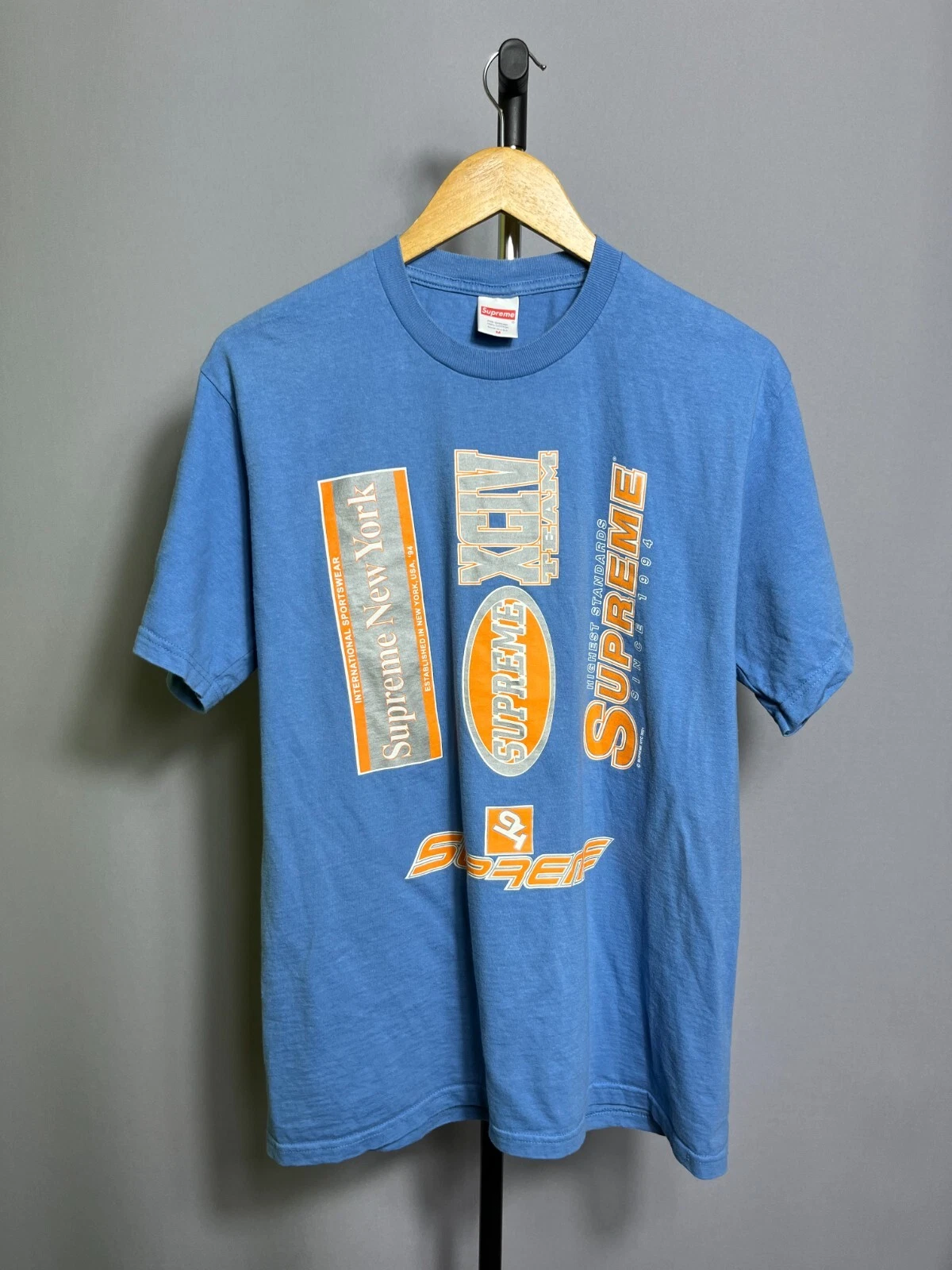 T shirt graphique homme Supreme 2021 XCIV Team/York bleu taille XL