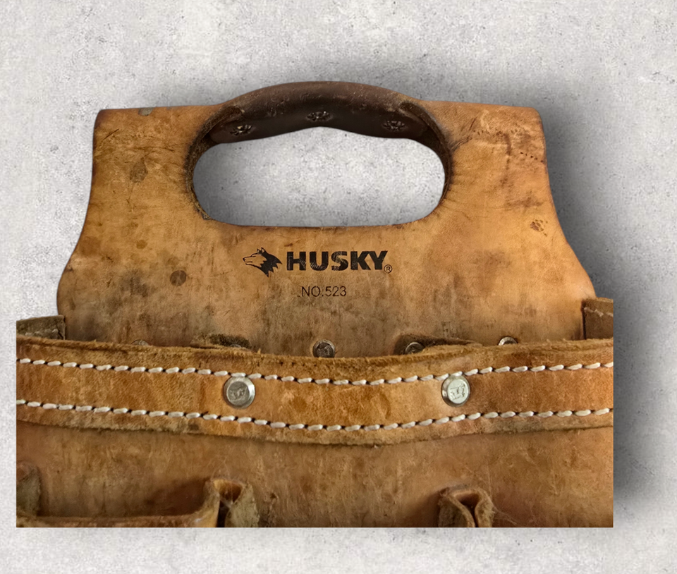 Husky Leather Tool Pouch 9 Opening Electrical Tape Holder Key Chain