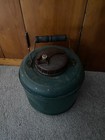 Vintage Green Metal Crock Insulated Jug Thermos Porcelain Ceramic Lining — photo 2
