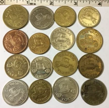#1905 - LOT OF (16) CAR WASH & PARKING TOKENS * TUCKER, GA * MARKHAM AUTO SPA