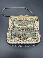 Vintage Tapestry Purse By Mantessa Made in West Germany Floral Scenic Multicolor