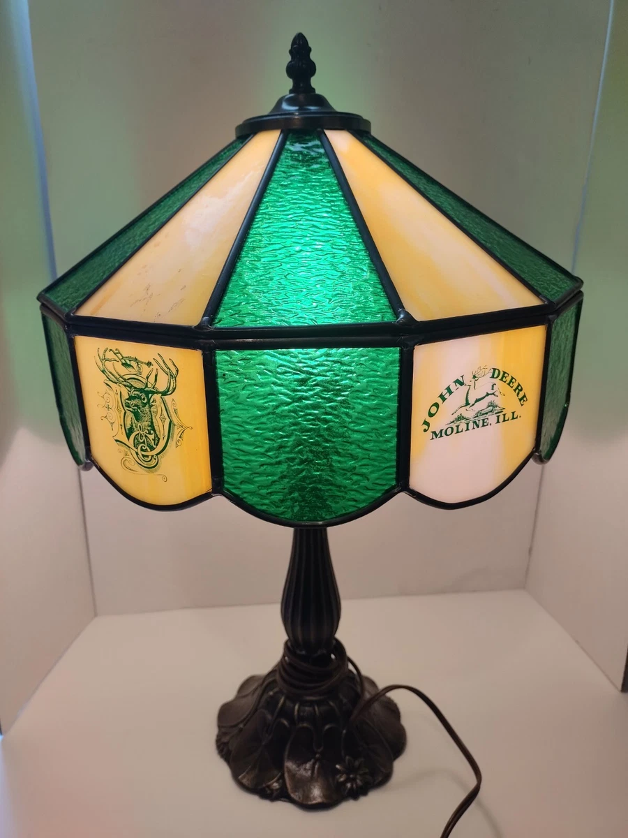 Vintage Original John Deere Trade Marks Tiffany Style Table Lamp