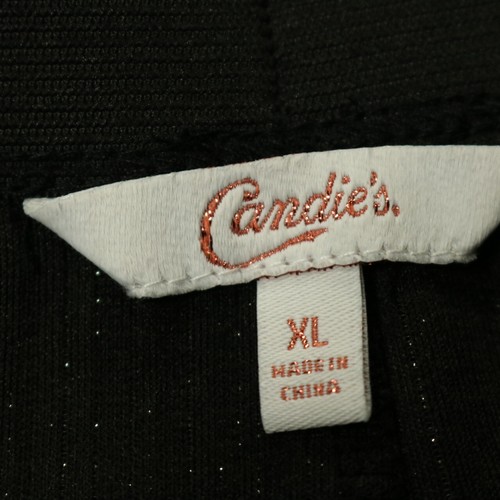 Pantalón Candie's Metálico Brillante Rayas Pierna Ancha Cintura Elástica Negro Plata XL - Imagen 6 de 16