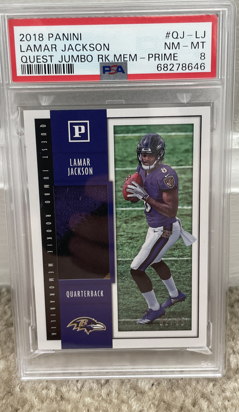 Lamar Jackson Panini Quest Jumbo Rookie Memorabilia #QJLJ Prime