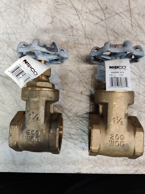 2 Nibco T18 1-1/2'' Gate Valve Bronze 200 wog PAIR