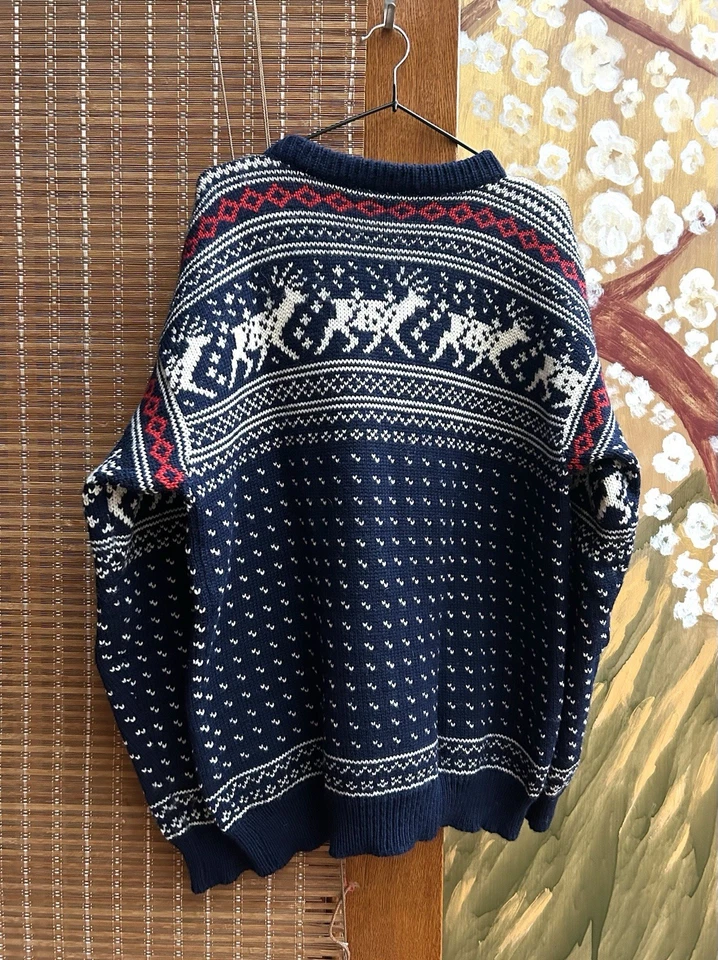 Vintage 80’s Dale Of Norway Reindeer Fair Isle Ski Sweater Size XL - Image 2 of 4