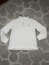 Polo Ralph Lauren Youth Boy  s 1/4 Zip White Pullover Sweater Size 8