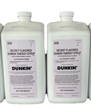 2 Dunkin Donuts Secret flavored  Energy Syrup 64 oz Jug  Arctic Cherry Free Ship