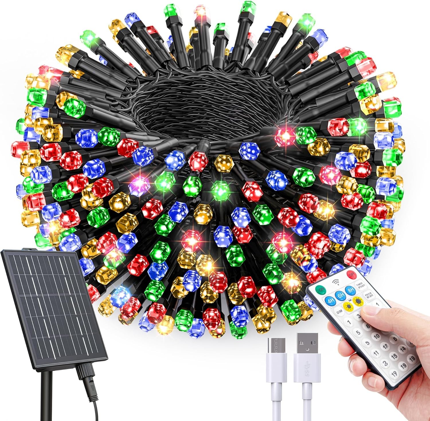 SOLARBABY 400 LED Tenda Luminosa Natale Esterno 10.3M+3.8M IP65