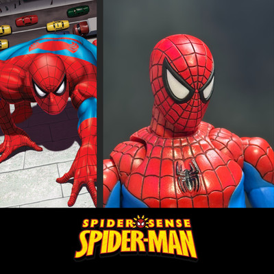 HEAD ONLY Mafex 185 Spider-Man Scott Johnson Art 2005 1:12 Scale Custom Sculpt
