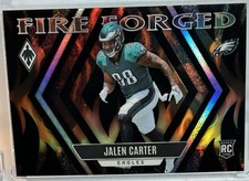 JALEN CARTER 2023 Panini Phoenix FIRE FORGED BLACK PRIZM RC 02/10 Eagles #FF-10