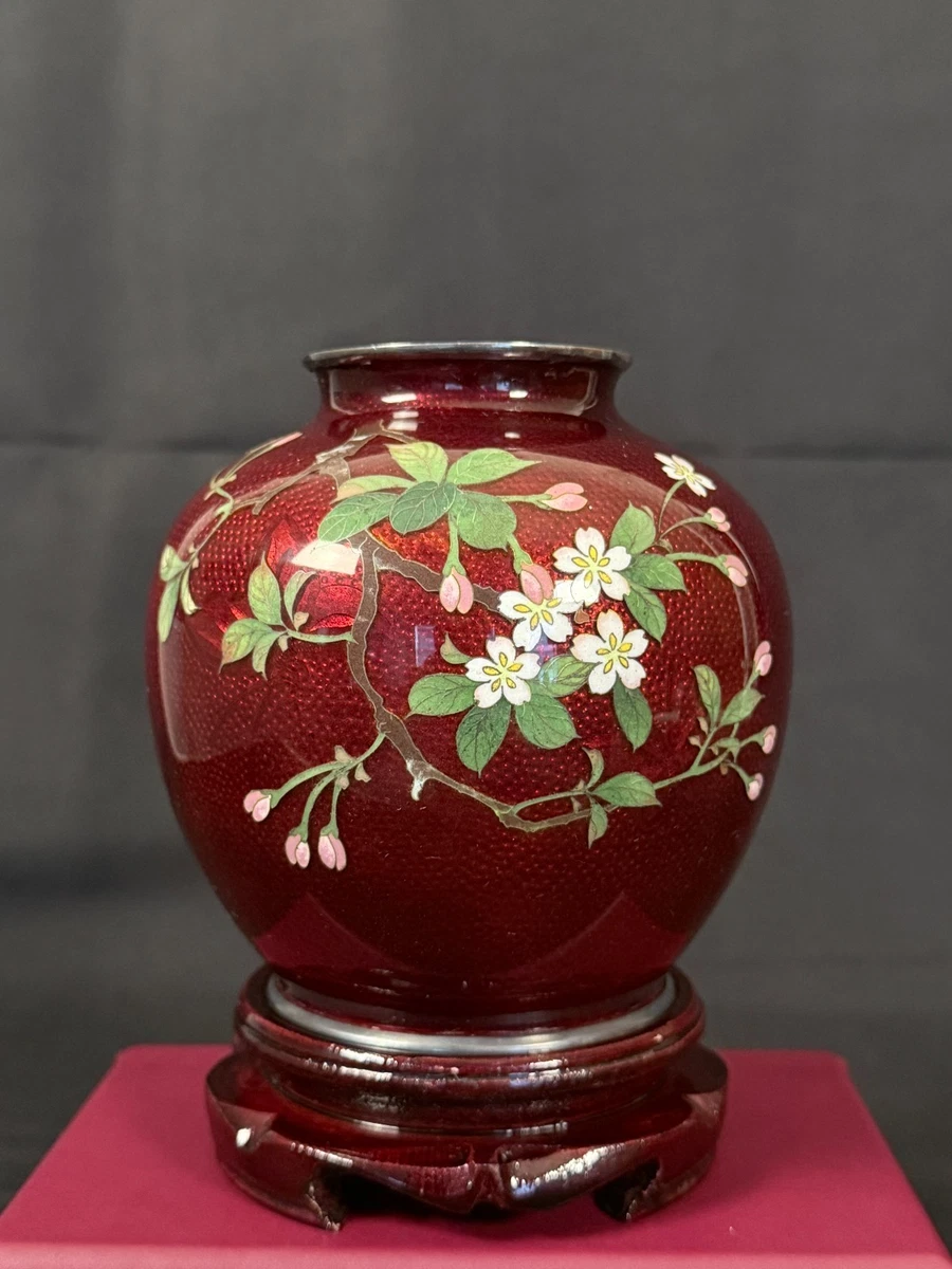 红色复古原版古董日本花瓶| eBay