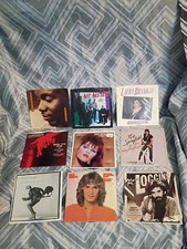 1980s Rock Pop 7" Vinyl 45 RPM Singles Lot 9 Records with Picture Sleeves