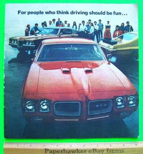 1970 PONTIAC PERFORMANCE MUSCLE CAR HUGE 32-pg BROCHURE - GTO Grd-Prix THE JUDGE