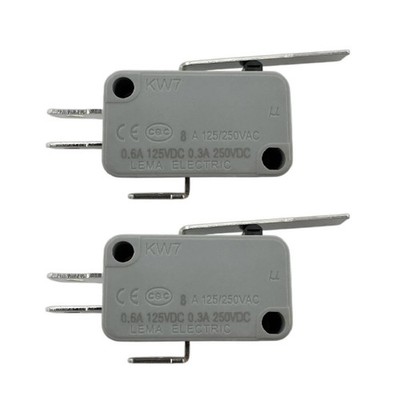 2x LEMA KW7 Lever Limit Micro Switch 3-Pins 8A 125/250VAC