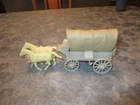 VINTAGE MARX FORT APACHE PLAYSET WAGON , TOP & HORSES
