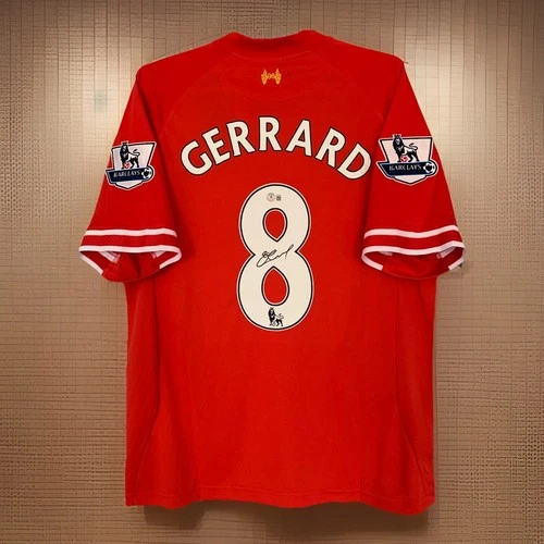 Steven Gerrard Signed Autographed Liverpool Home Jersey Soccer Shirt Beckett COA