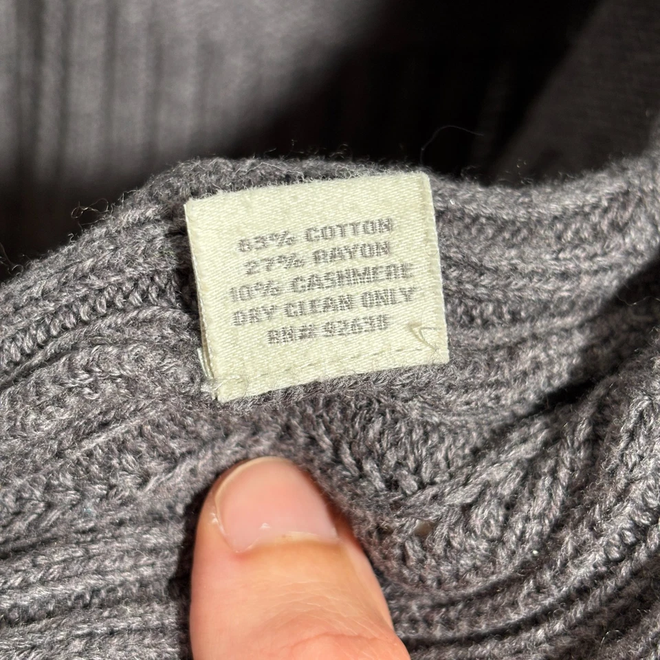 Cárdigan Suéter Abierto Mezcla Cachemira Gris Fossil Y2K Manga Acampanada Para Mujer XL Boho Foto 4 de 4