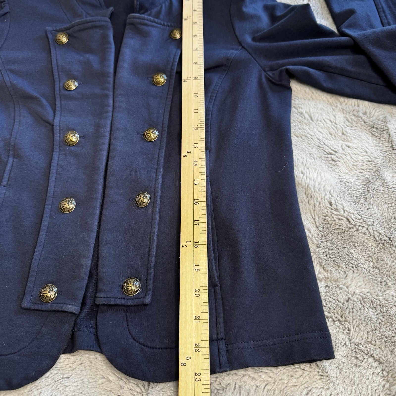 Tommy Hilfiger Sz M Navy Blue  Open Blazer Jacket Military Jersey Knit Blazer thumbnail 9