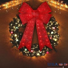 LED Christmas Bow Decoration Light Tree Garland Gifts Weddings Parties New