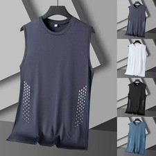 Fitness Apparel Men Tank Top Workout Muscle Shirt Casual Style Loose Fit