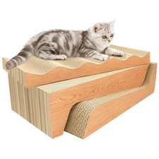 Cat Scratch Pad, 3 Packs Corrugated Cardboards Cat Scratcher Pads for Indoor ...