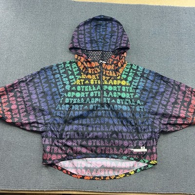 Stella Mccartney x Adidas Crop Jacket Damen Small Rainbow Hooded Windbreaker
