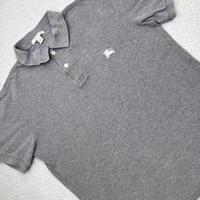 Burberry Brit Polo Shirt Mens Medium Gray 100 Cotton Knight Logo Embroidered