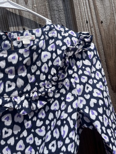 J.Crew Crewcuts Girl's purple heart Tiered Long Sleeve Cotton Full Dress Size 14 - Picture 8 of 10