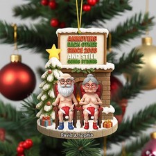 2D Personalized Naughty Old Couple Christmas Ornament, Annoying each