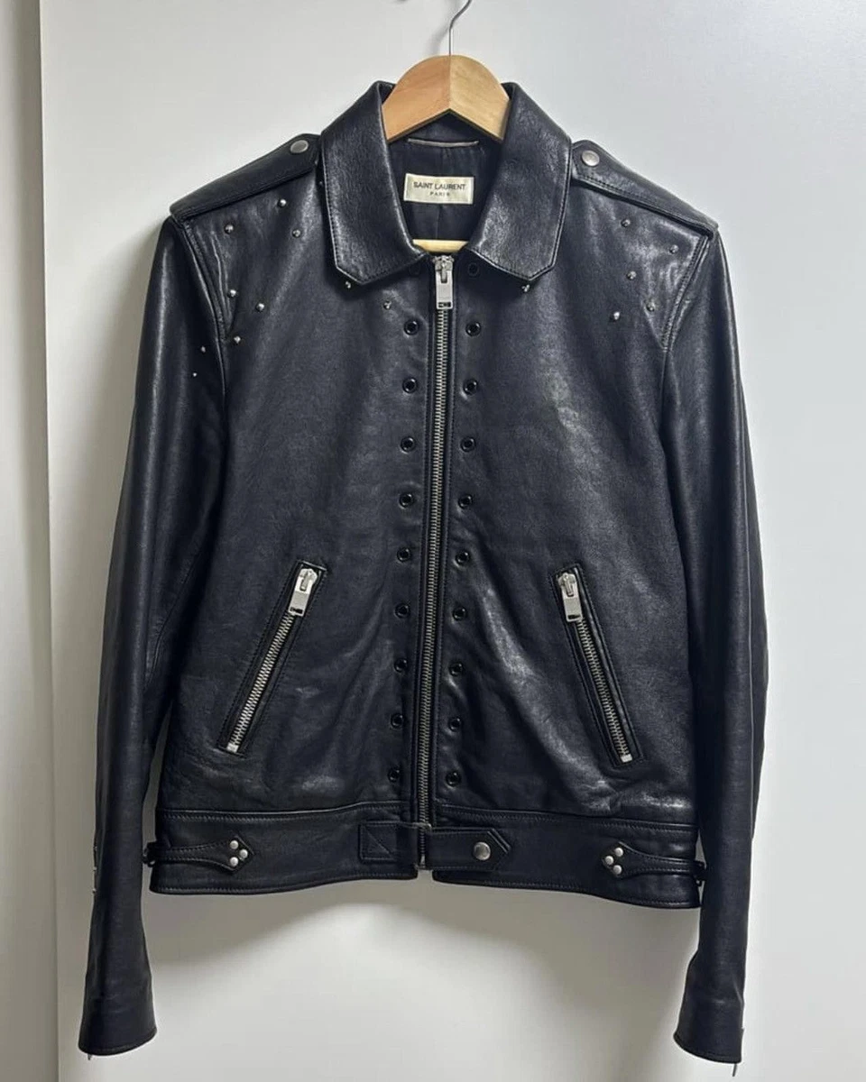 Saint Laurent Leather Outer Shell Studded Coats, Jackets & Vests